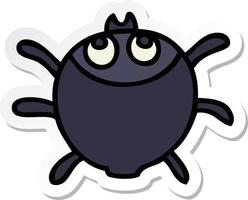 sticker of a quirky hand drawn cartoon beetle vector