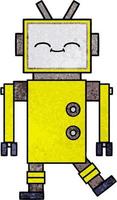 robot de dibujos animados de textura grunge retro vector