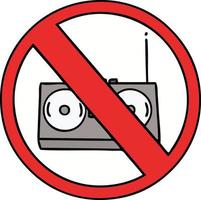 cute cartoon no radio allowed vector