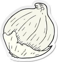 sticker of a cartoon onion vector