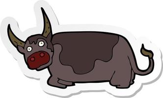 sticker of a cartoon bull vector