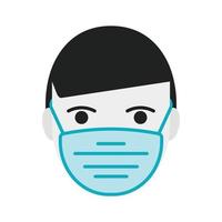 Masked Man Covid 19 Icon vector