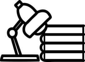 lamp and study books icon vector