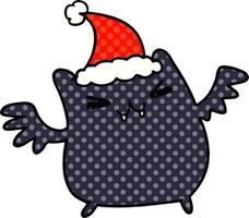 christmas cartoon of kawaii bat vector