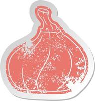 distressed old sticker of a squash vector