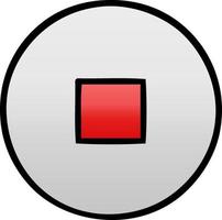 gradient shaded cartoon stop button vector