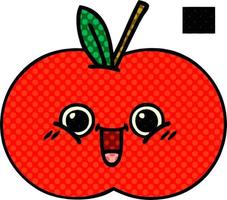 manzana roja de dibujos animados de estilo cómic vector