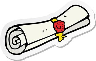 sticker of a cartoon scroll vector