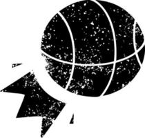 distressed symbol basket ball vector