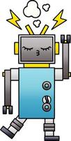 gradient shaded cartoon malfunctioning robot vector