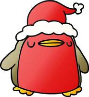 christmas gradient cartoon of a kawaii robin vector