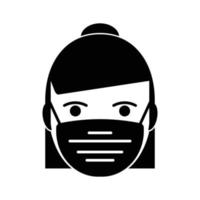 Masked Woman Covid 19 Icon vector