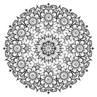 patrón circular en forma de mandala para henna, mehndi, tatuaje, decoración. adorno decorativo en estilo étnico oriental. página de libro para colorear. vector