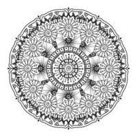 patrón circular en forma de mandala para henna, mehndi, tatuaje, decoración. adorno decorativo en estilo étnico oriental. página de libro para colorear. vector