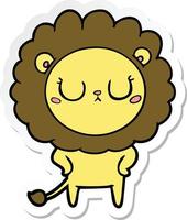 sticker of a cartoon lion vector