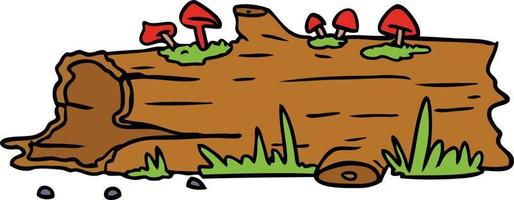 cartoon doodle of a tree log vector