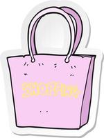 sticker of a cartoon shopping bag vector