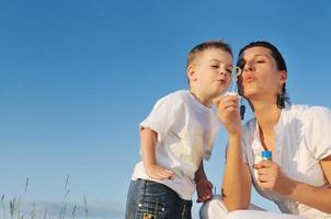 woman child bubble photo