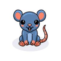 Cute little mouse cartoon sitting vector