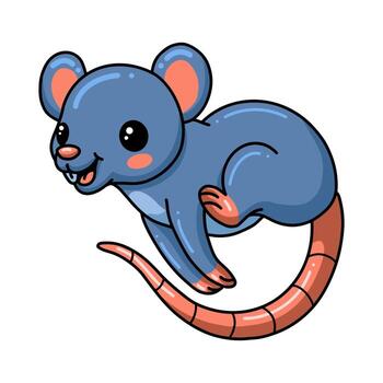 Cute little mouse cartoon jumping vector