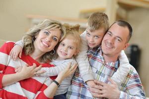 happy young family at home photo