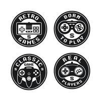 Retro game vector design stamp logo