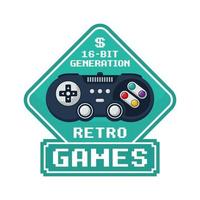 ilustración de diseño de vector de generación de juegos retro de 16 bits