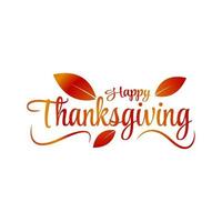 happy thanksgiving lettering badge. vector illustration