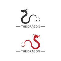 Dragon vector icon illustration logo design