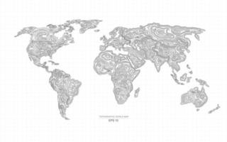 mapa del mundo del terreno vector