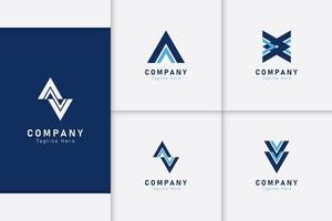 Set of company logo design ideas vector