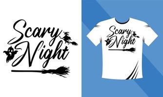 Scary Night Halloween SVG T-Shirt design template. Happy Halloween t-shirt design template easy to print all-purpose for men, women, and children vector