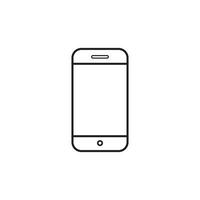 diseño de líneas de iconos de dispositivos digitales de teléfonos inteligentes con botón aislado sobre fondo blanco. ilustración de elemento de conjunto de diseño vectorial para web, aplicaciones, internet vector