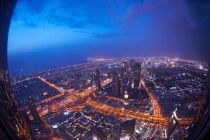 Dubai night skyline photo