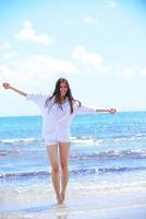 happy woman enjoy summer vacation photo