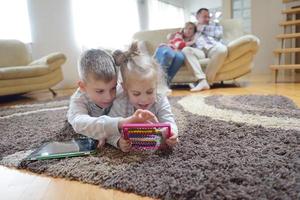 happy young family at home photo