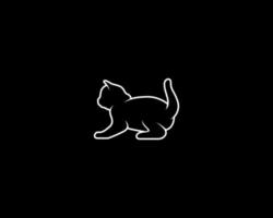 kitten outline vector silhouette