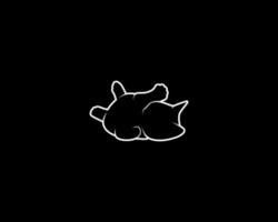 kitten outline vector silhouette