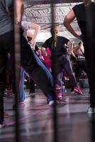 sporty women exercising with a rubber bands photo