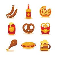Set of Icon Food And Beverage On Oktoberfest vector