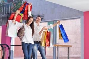 happy young couple in shopping photo