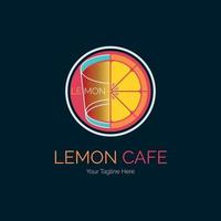 diseño de plantilla de logotipo de restaurante de bar de café de limón para marca o empresa y otros vector