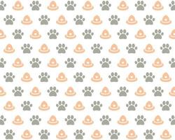 In October, Fire Pup Day, the pattern of paws and fire helmet in gray and light red color. vector