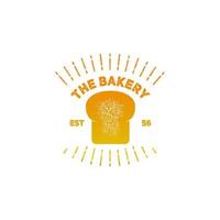 Vintage bakery logo symbol with sun burst grain texture style vector