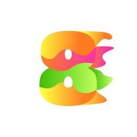 Number 8 character in fluid art style gradient illustration icon vector