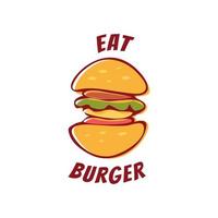 Doodle drawing eat burger logo icon symbol illustration vector