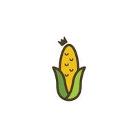 Corn king with crown logo icon symbol illustration vector