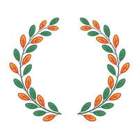 funny cartoon tree leaf wreath laurel hand drawing vector