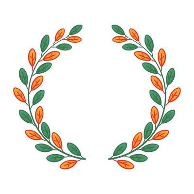 funny cartoon tree leaf wreath laurel hand drawing