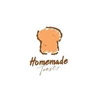 Homemade bakery toasted bread logo in scribble doodle style illustration icon symbol vector